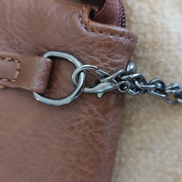 Fringe Crossbody Bag Brown FAUX Leather with Metal La Catrina NWOT - Picture 7 of 7